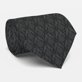 Black Medieval Dragons Neck Tie ネクタイ