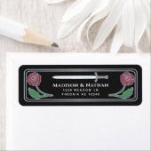 Black Medieval Fantasy Silver Sword Wedding Label ラベル (インサイチュ)