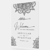Black Mehndi Muslim Wedding Welcome アクリルサイン (傾斜)