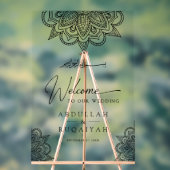 Black Mehndi Muslim Wedding Welcome アクリルサイン (ニュートラル)