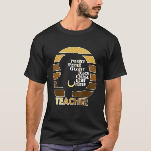 Black Melanin Teacher Queen Melanated Women Empowe Tシャツ (正面)
