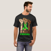 Black Melanin We Wear Green Cerebral Palsy CP Awar Tシャツ (正面フル)