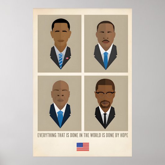 Black Men History Makers Icon Original Print ポスター (正面)
