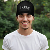 Black Men's Cap - Hubby Baseball Cap for Men 刺繍入りキャップ