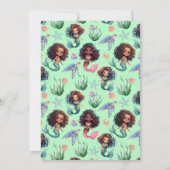 Black Mermaid Birthday Invitation in Green 招待状 (裏面)
