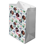 Black Mermaid Gift Bag in White ミディアムペーパーバッグ (裏面アングル)