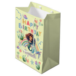Black Mermaid Gift Bag in Yellow ミディアムペーパーバッグ