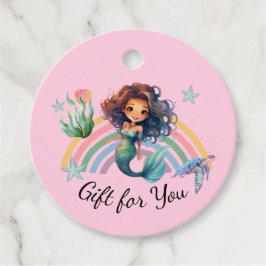 Black Mermaid Gift Tags in Pink フェイバータグ