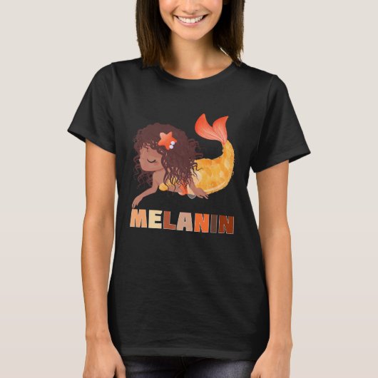 Black Mermaid Melanin Mermaids Brown Skin Girls Wo Tシャツ (正面)
