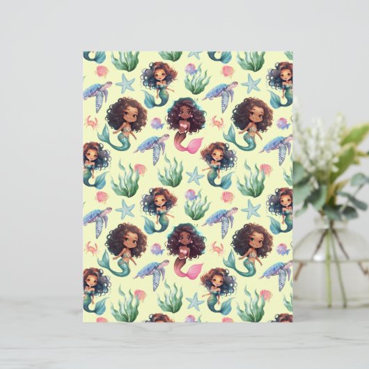 Black Mermaid Scrapbook Paper in Yellow (スタンド正面)