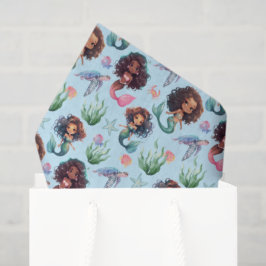 Black Mermaid Tissue Paper in Blue 薄葉紙