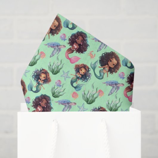 Black Mermaid Tissue Paper in Green 薄葉紙 (ギフトバッグ)