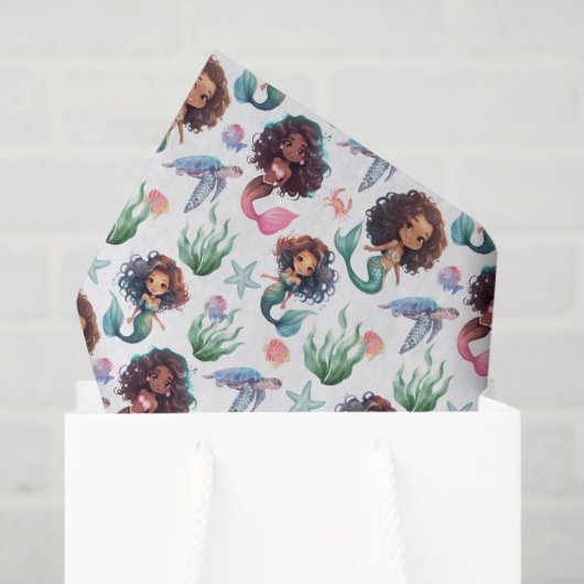 Black Mermaid Tissue Paper in White 薄葉紙 (ギフトバッグ)
