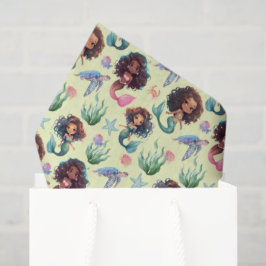 Black Mermaid Tissue Paper in Yellow 薄葉紙