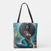 Black Mermaid Underwater Art トートバッグ (裏面)