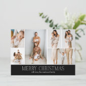 BLACK Merry Christmas CHIC 9 Collage Multi-Photo  シーズンカード (スタンド正面)
