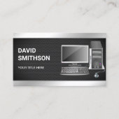 Black Mesh Desktop pcコンピュータ修理技術者 名刺 (正面)