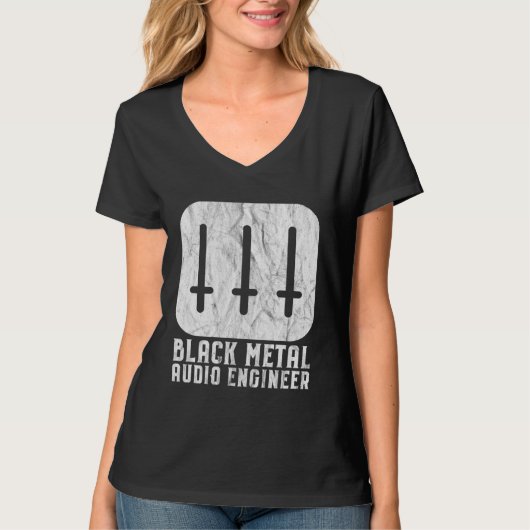 Black Metal Audio Engineer Inverted Crosses Sound  Tシャツ (正面)