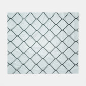 Black metal chain link fence フリースブランケット (正面(横))