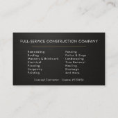 Black Metallic Building Construction 名刺 (裏面)