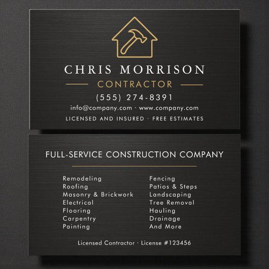 Black Metallic Building Construction 名刺