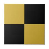 Black & Metallic Gold Square Box Stylish Pattern タイル (正面)