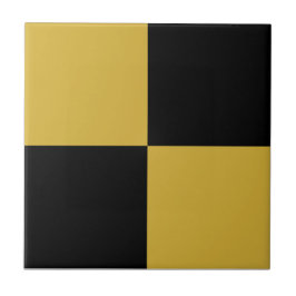 Black & Metallic Gold Square Box Stylish Pattern タイル