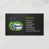 Black Metallic Green Lawn Care Service 名刺 (裏面)