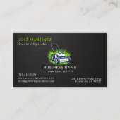 Black Metallic Green Lawn Care Service 名刺 (正面)