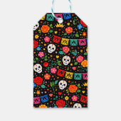 Black Mexican Fiesta Floral Gold Tiara Quinceañera ギフトタグ (裏面)