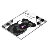 Black Miniature or Standard Schnauzer Tartan Plaid ノートブック (左側)