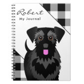 Black Miniature or Standard Schnauzer Tartan Plaid ノートブック (正面)