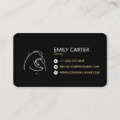Black Minimal Bear Logo Business Card Design 名刺 (裏面)