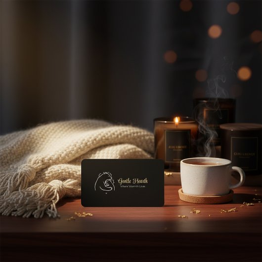 Black Minimal Bear Logo Business Card Design 名刺