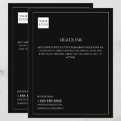 Black Minimal Business Marketing Logo Flyer (正面/裏面)