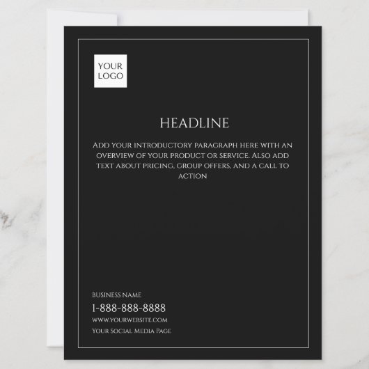 Black Minimal Business Marketing Logo Flyer (正面)