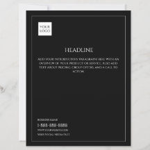 Black Minimal Business Marketing Logo Flyer