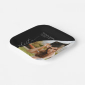 Black Minimal Minimalist Photo Arch Graduation ペーパープレート (傾斜あり)