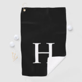 Black Minimal Modern Elegant Monogram ゴルフタオル (インサイチュ)