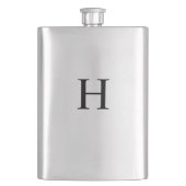 Black Minimal Modern Elegant Monogram フラスク (正面)