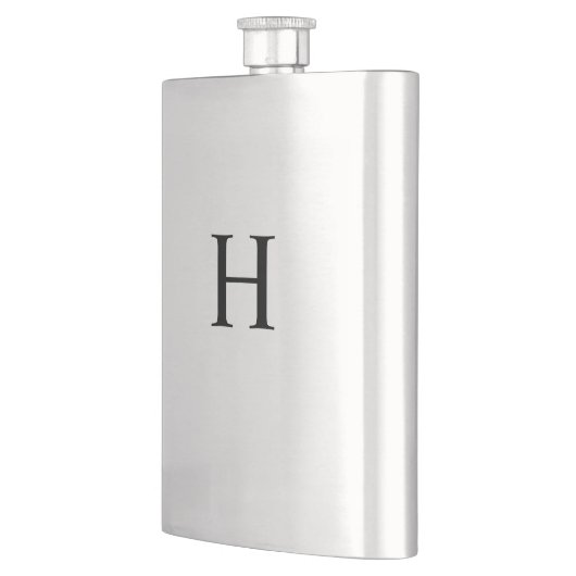 Black Minimal Modern Elegant Monogram フラスク (左)