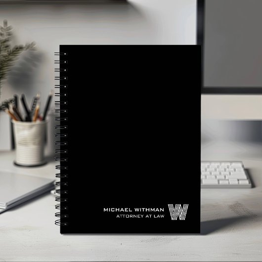 BLACK Minimal Monogram Initial CORPORATE BUSINESS プランナー手帳
