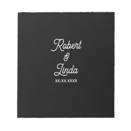Black Minimal Personalized Custom Notes Notepad ノートパッド