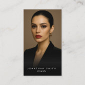 Black Minimal Photographer Elegant Business Card 名刺 (正面)