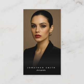 Black Minimal Photographer Elegant Business Card 名刺