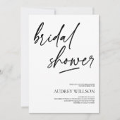 Black Minimalist Bridal Shower Invitation 招待状 (正面)
