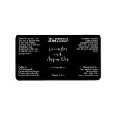 Black Minimalist Cosmetics Dropper Bottle ラベル (正面)