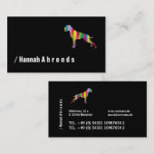 Black minimalist German Boxer Silhouette  名刺 (正面/裏面)