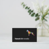 Black minimalist German Boxer Silhouette  名刺 (スタンド正面)