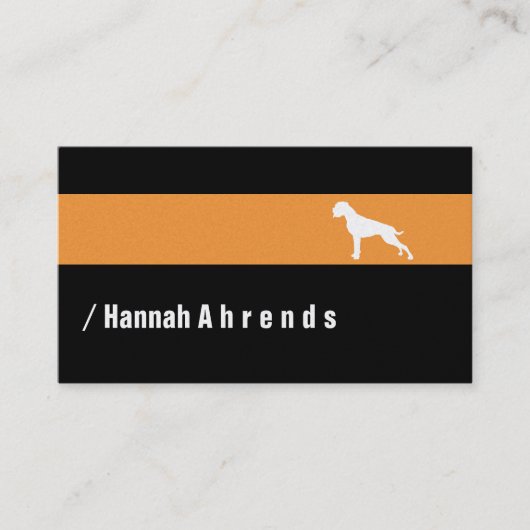 Black minimalist German Boxer Silhouette  名刺 (正面)